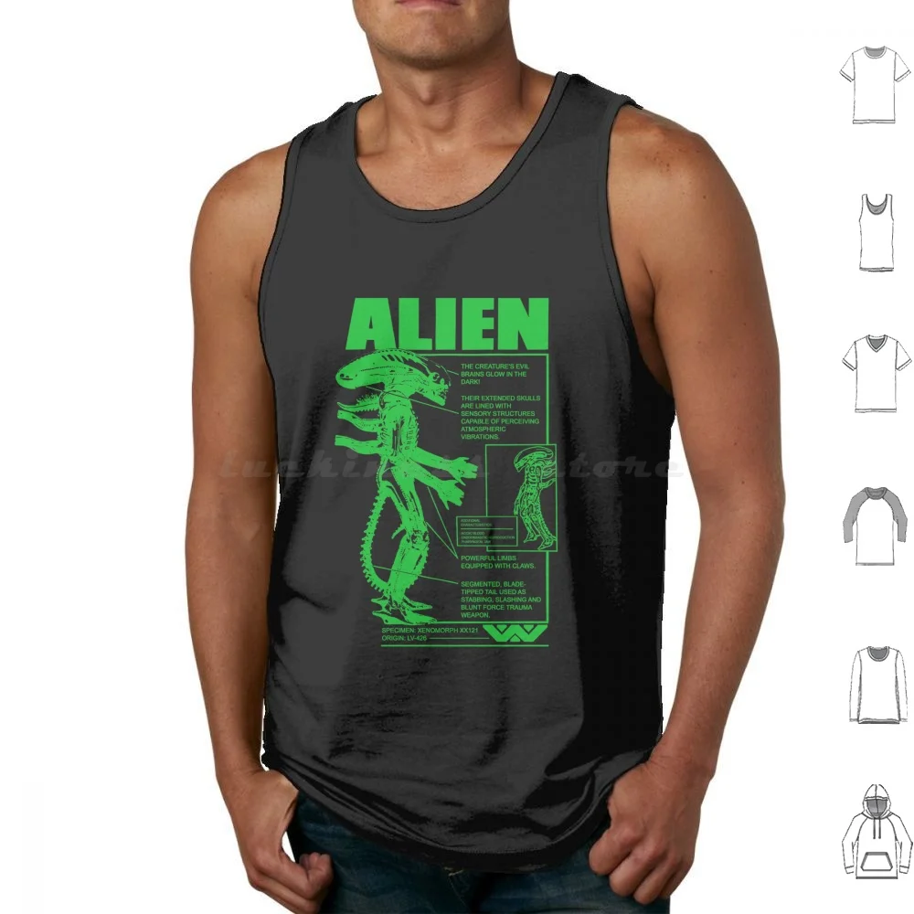 Specimen-Acid Green Tank Tops Vest Sleeveless Xenomorph Weyland Yutani Kenner Nostromo Weyland Corp Ripley 426 Giger 1979 Hr