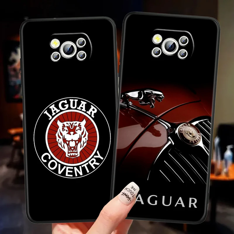 JAGUARS Logo Car Cool Popular For Xiaomi Poco C65 C61 F6 F5 F4 F3 M6 M5 M4 M3 M5S X5 X4 X3 C65 Pro GT 4G 5G Black Phone Case