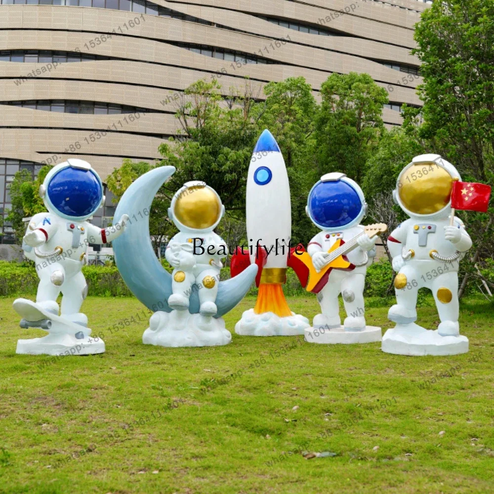 yj58 Cartoon astronaut sculpture outdoor commercial square pedestrian street decoration large ornament
