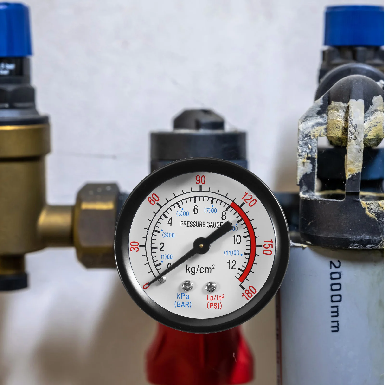 

Pressure Gauge Case 0-12kg High Precision Industrial Home Use Back Mount Brass Air Compressor Air Pressure Gauge Accessory