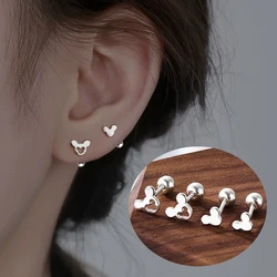 New Cartoon Cute Mouse Screw Stud Earrings For Women Hypoallergenic Ear Girls Fashion Party Gift Piercing Jewelry