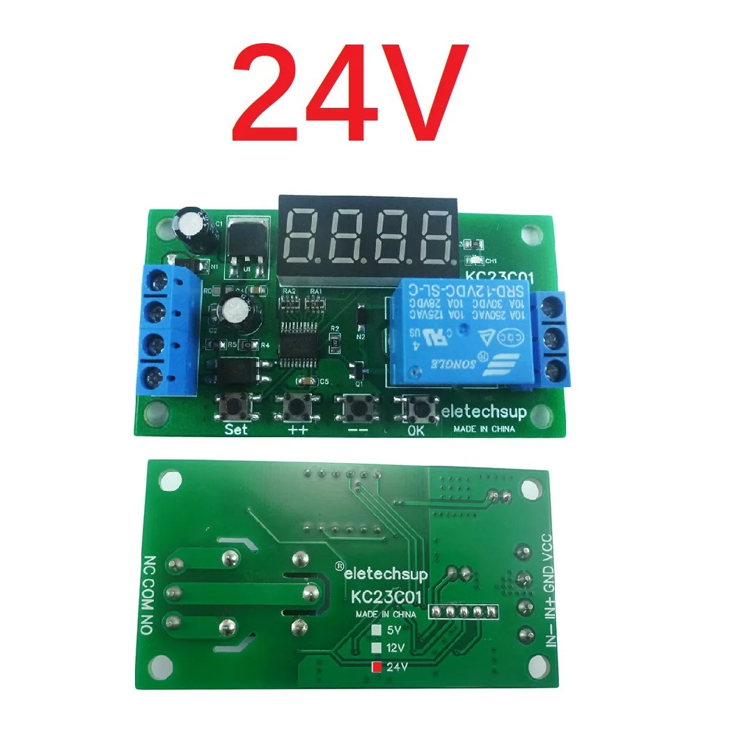 KC23C01 Moduł przekaźnika opóźnienia DC 5V 12V 24V 1-kanałowy wielofunkcyjny przełącznik licznika impulsów Regulowany moduł przekaźnika opóźnienia