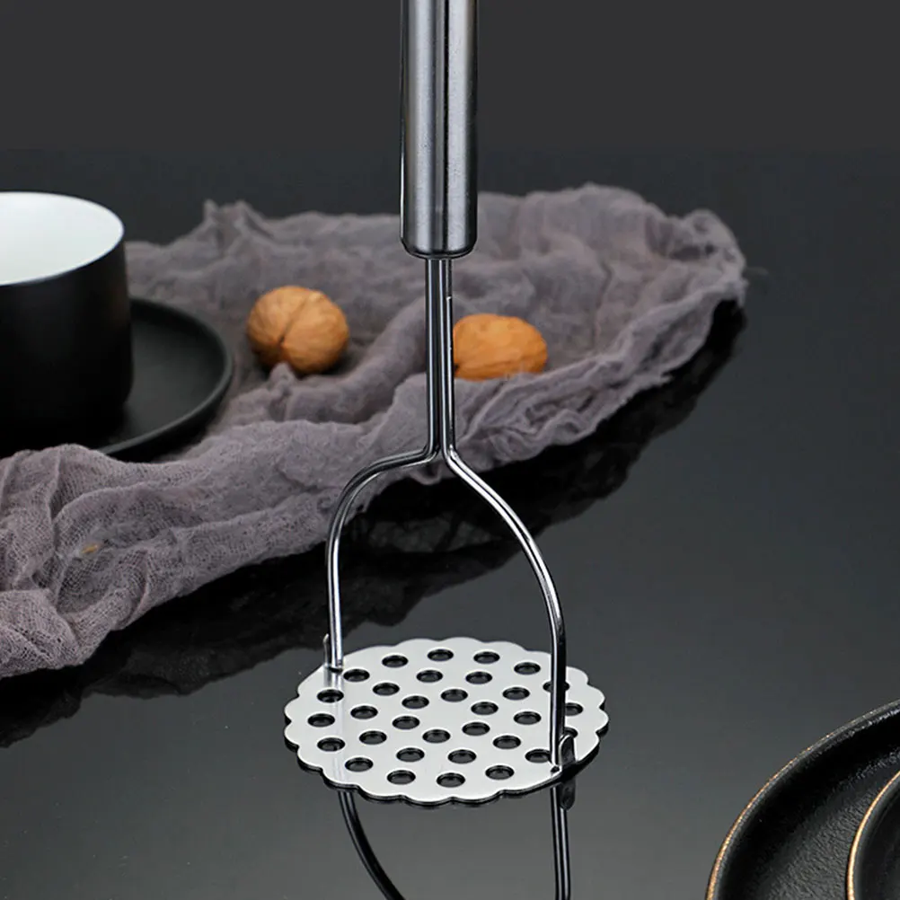 

Potato Masher Vegetable Ricer Stainless Steel Manual Smasher Silver Kitchen Tool Long Handle Design