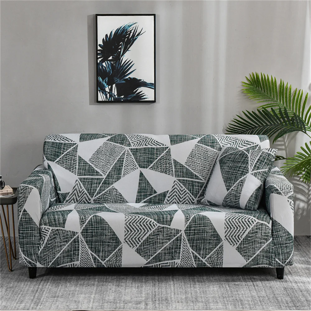 Geometric pattern sofa cover simple cool flower elastic non-slip fabric sofa cover cover four seasons home sofa decoration