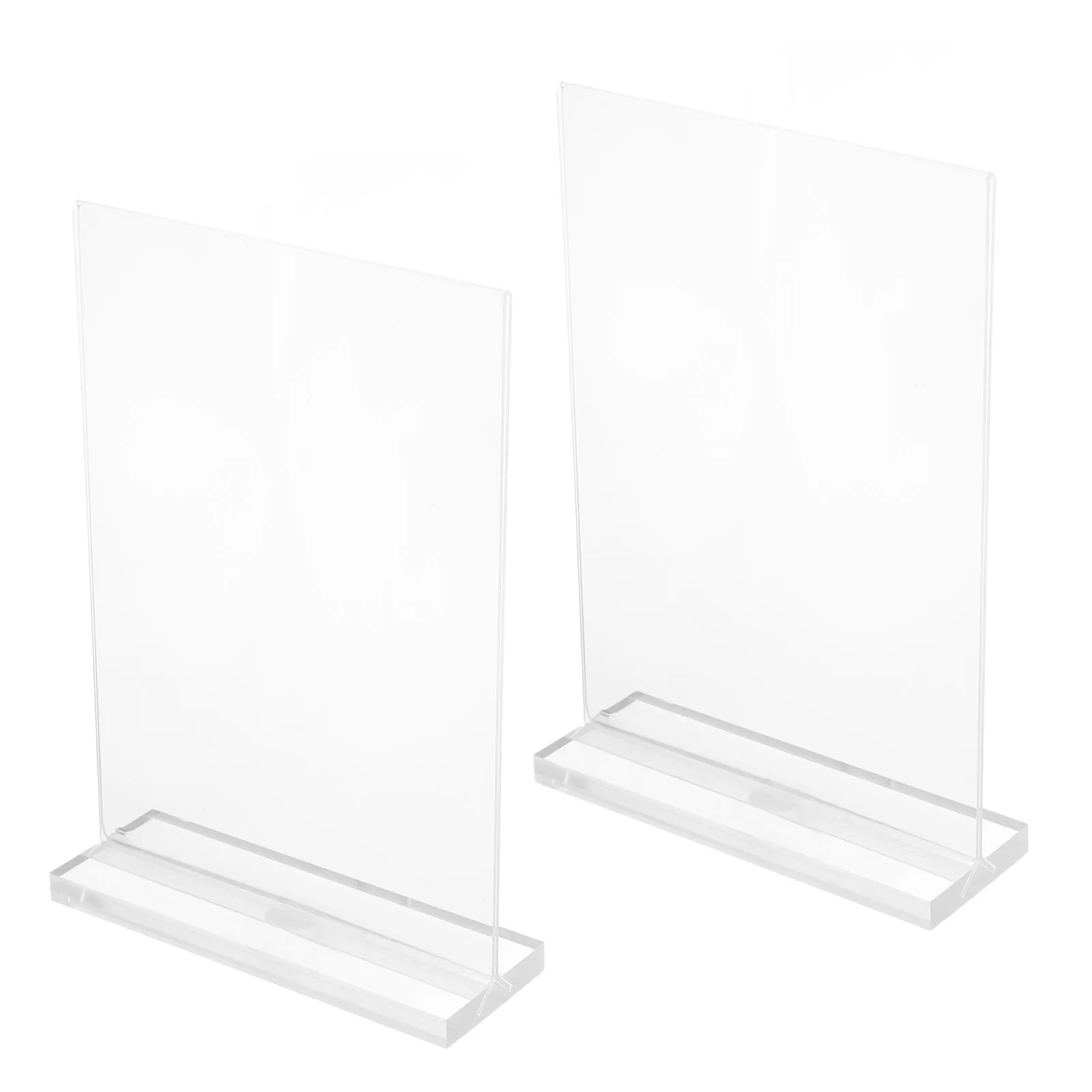 

2Pcs Clear Display Stand A6 Double Sided T Shape Flyer Holder Acrylic Menu Sign Frame for Office Restaurant Tabletop Advertising