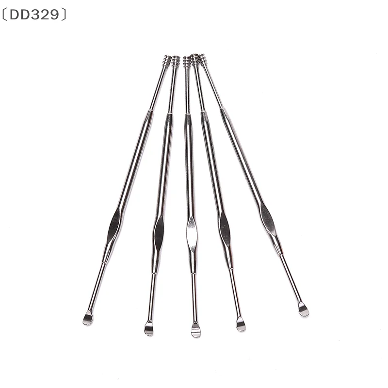 1 قطعة منظف الأذن المحمول برأس مزدوج ملعقة أذن حلزونية أدوات تنظيف الأذن #2