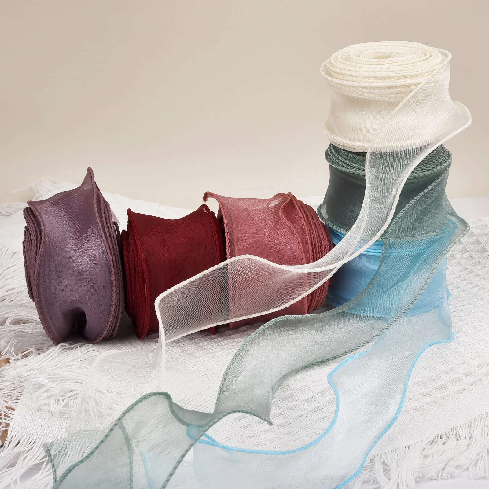 

Прозрачная шифоновая лента — элегантный атлас из органзы для подарочной упаковки, украшения торта, букетов, свадебных поделок и проектов DIY