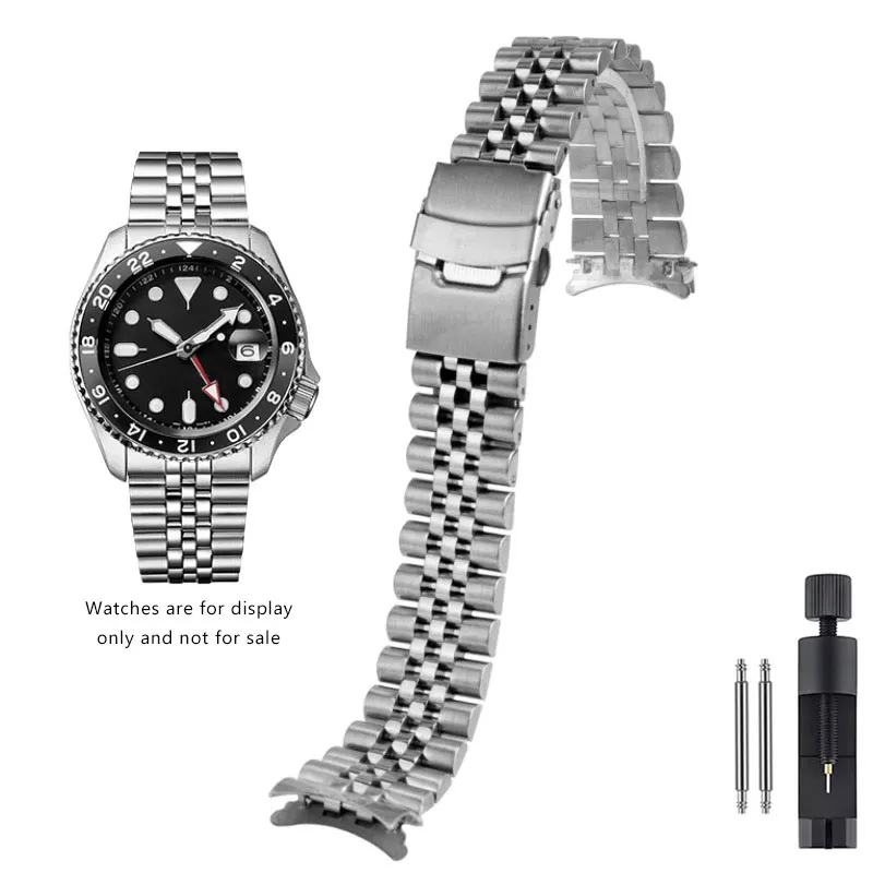 316L Edelstahlarmband für Seiko SKX007/009 Uhr 20mm 22mm für Oyster für Jubilee gebogenes Armband Luxus solide Schnalle