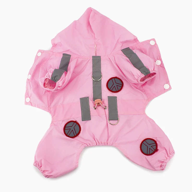 Lovely Raincoat Dog Soft Material Waterproof Puppy Raincoat Hooded Pink Red Pet Dog Raincoat XS-XL Rainny Days Clothes For Pet