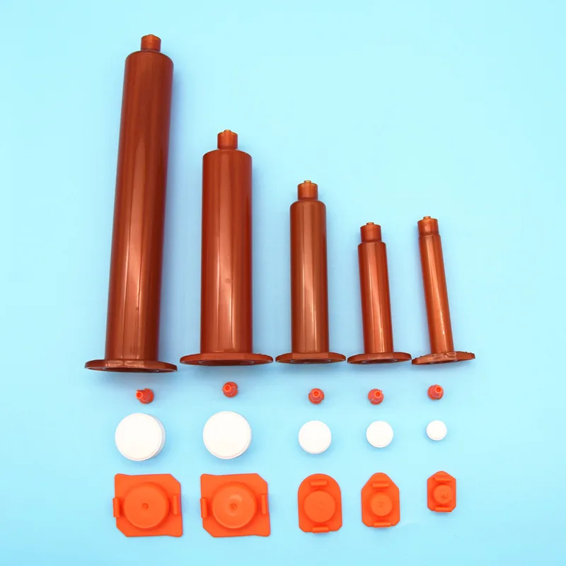 20 pezzi siringa industriale siringa di erogazione anticorrosiva ambra piccola capacità tipo usa siringa coperchio posteriore spina set di quattro pezzi