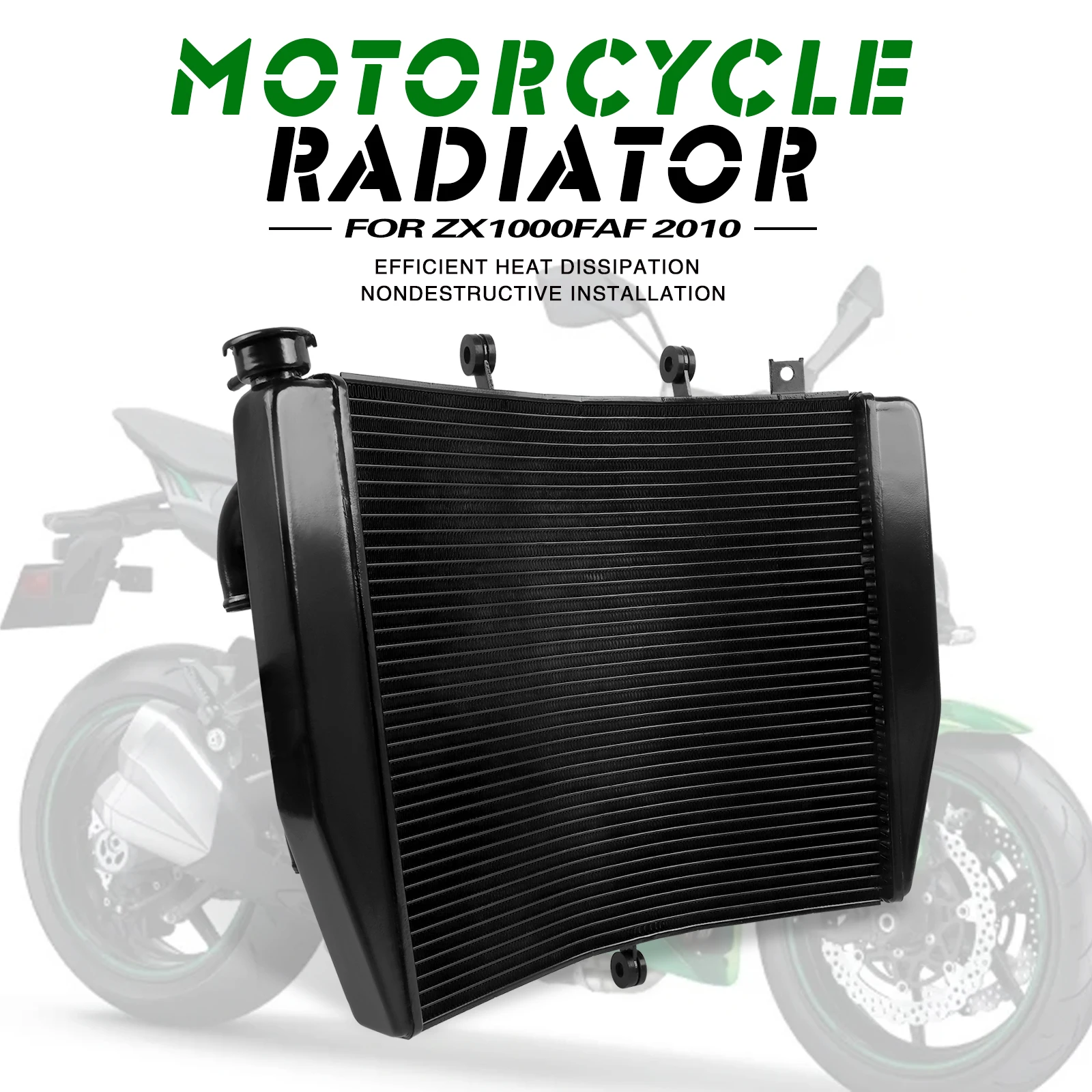 

Motorcycle Radiator Cooler Cooling For KAWASAKI ZX1000FAF ZX1000 FAF zx1000faf 2010 Replacement Water Tank Engine Water Radiator