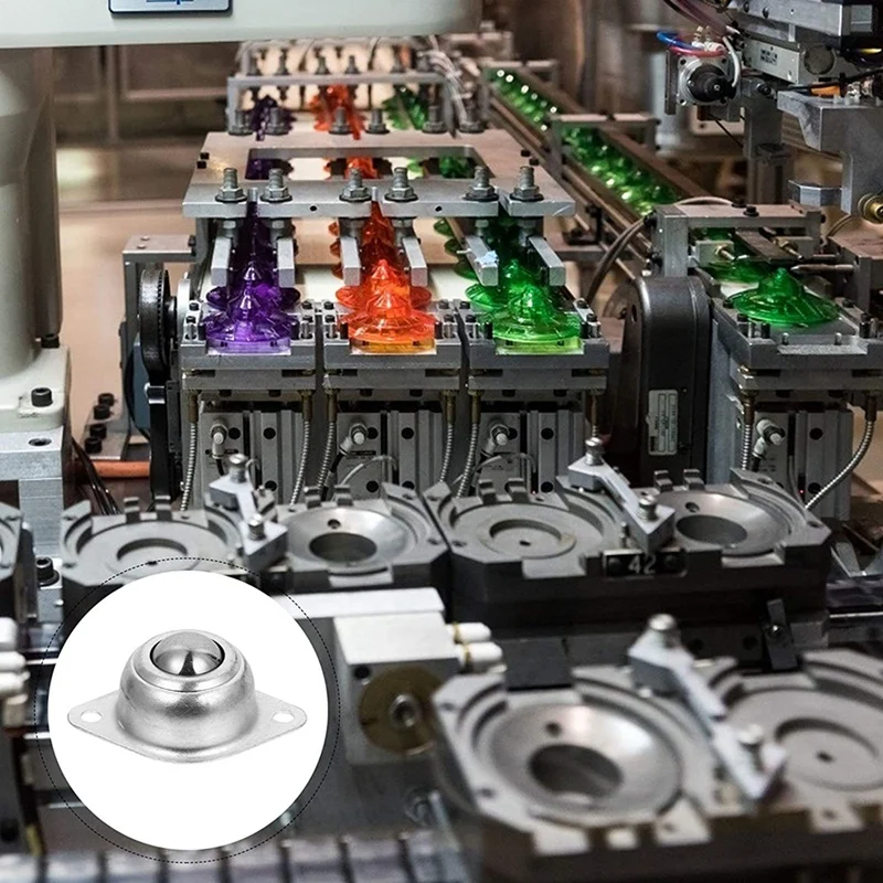 Bola de transferencia montada en brida, tornillo de acero, rodamiento de bolas redondo, rueda de rotación Universal para muebles de transmisión