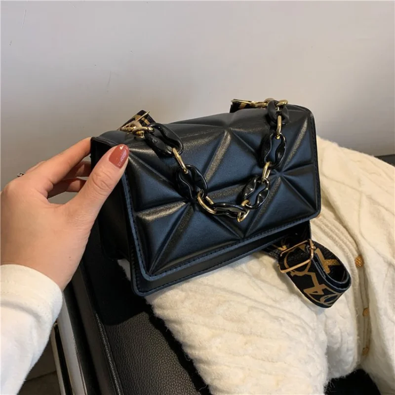 For Handbag Bag Trendy Chain Woman Texture Single Shoulder Crossbody High-Quality Messenger Versatile Luxury High-Gradeexquisite