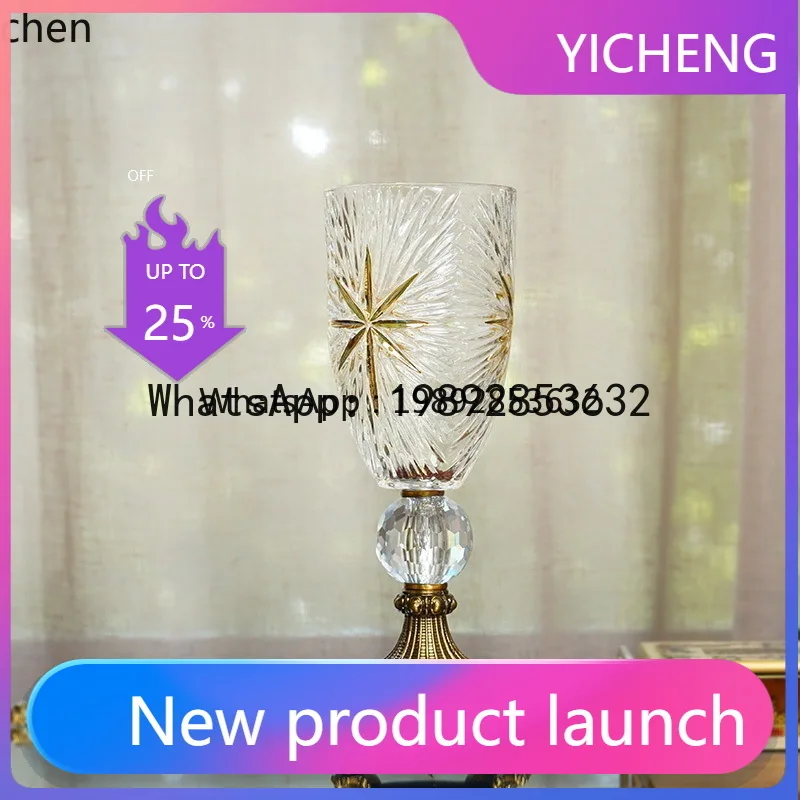 

Home Metal Glass Vase Living Room Dining Room Desktop Flower Vase