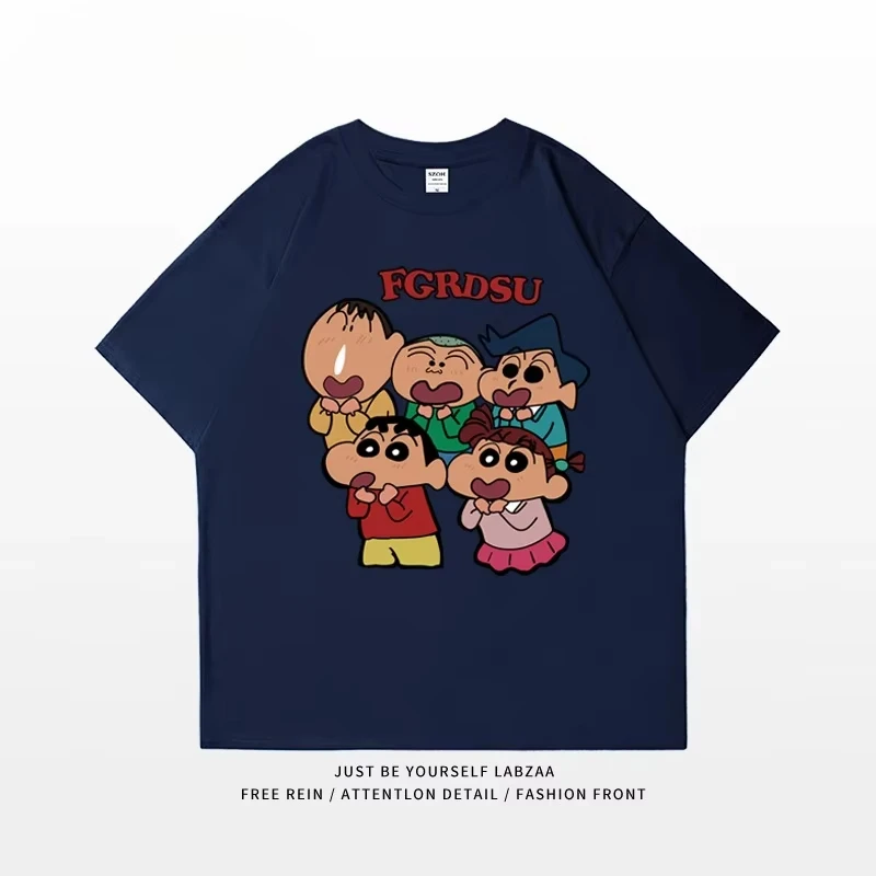 مينيسو تلوين شين تشان تي شيرت للرجال النساء ساتو ماساو نيني تورو بوشان الجدة تيز تي شيرت حجم الملابس