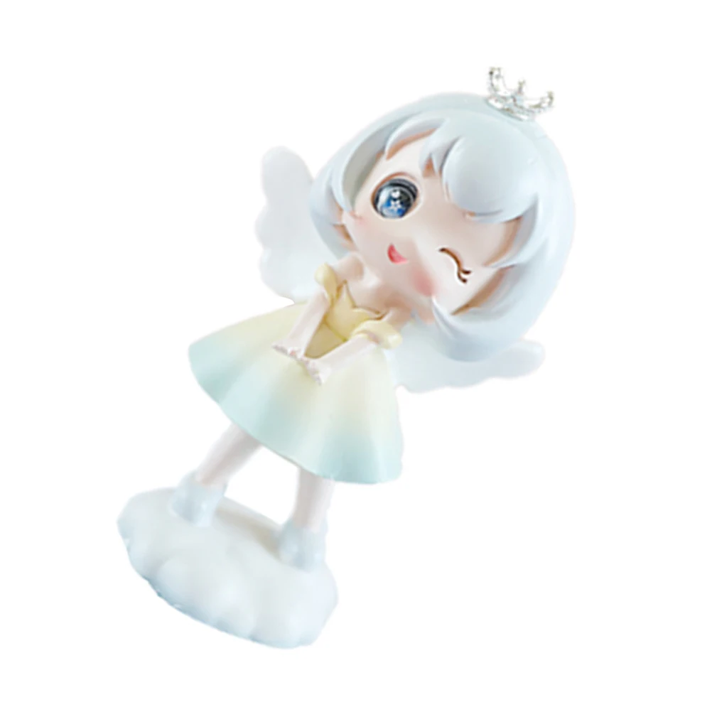 

1 шт., украшение из смолы ангела, статуя маленькой девочки, нежный настольный сад, домашний офис, декор для девочек, украшение из смолы, внутренний декор автомобиля