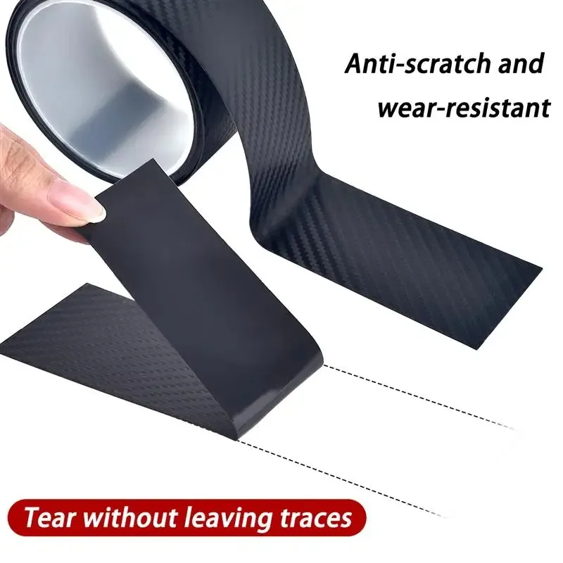 Carbon Fiber Matte Car Sticker Door Edge Transparent DIY Paste Film Anti Scratch Auto Trunk Sill Scuff Waterproof Protector Film