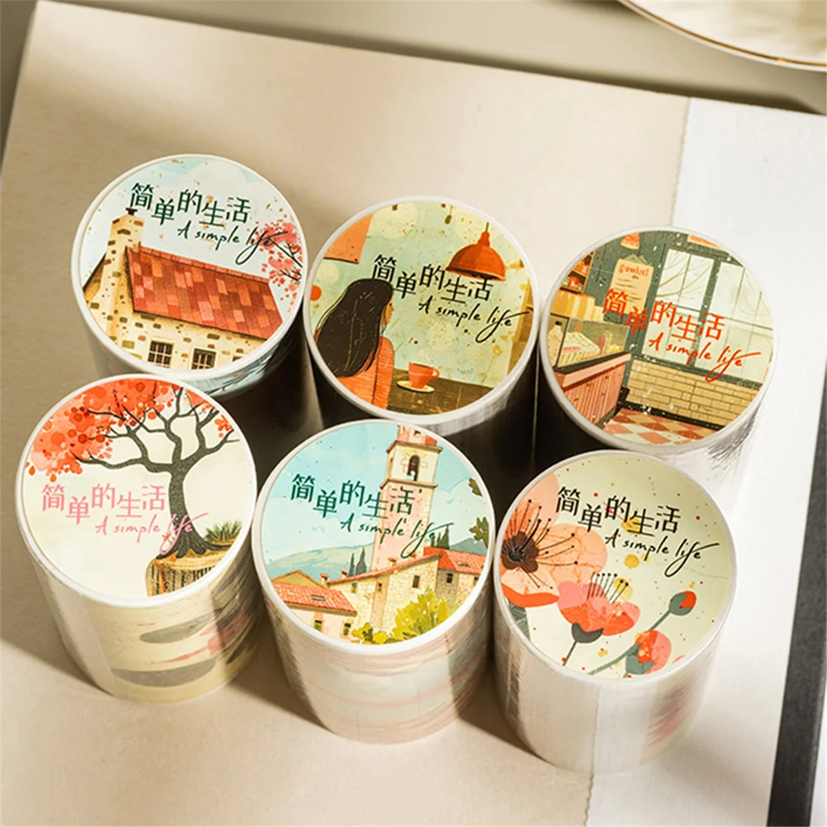 

AA98 3Rolls/Bag Large Size Tape DIY Handbook Material Decorative Stickers B
