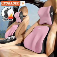 Car Seat Cushion Headrest Lumbar Support Neck Pillow Rest Memory Foam Car Seat Office Waist Pad Car Travel Interior Accessories