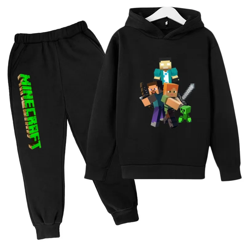 Kinder-Hoodie mit Anime-Cartoon-Spiel-Print, Pullover für Jungen und Mädchen, Kleinkinder 3-12 Jahre, Freizeitkleidung, Oberteil+Hose, 2-teiliges Marken-Sport-Jogging-Set – Detail 14