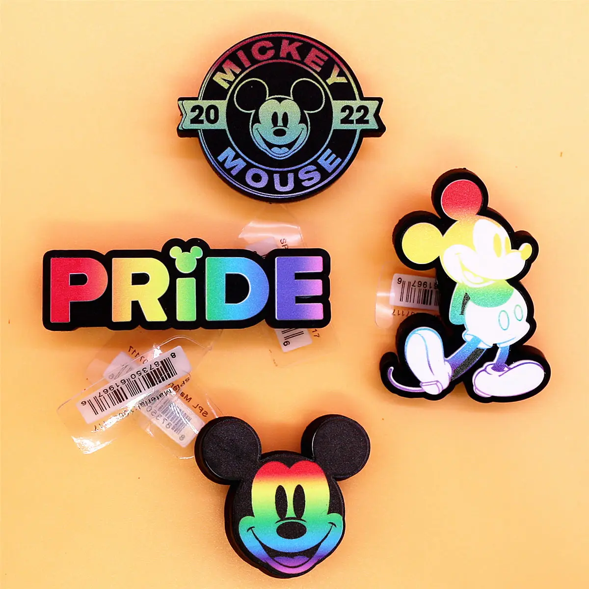 1pcs Original Cartoon PVC Shoe Buckle Decorations 2022 Pride Mickey Mouse Classic Shoe Charms Pins for Bracelet Party Kids Gift