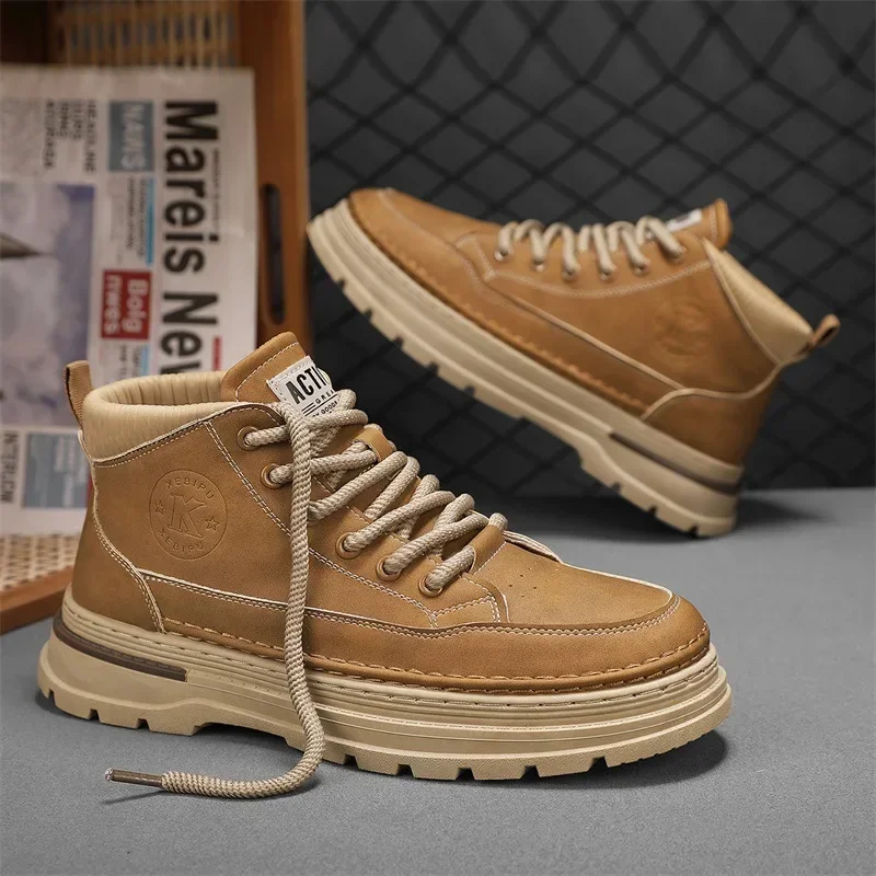 Fashion New High Top casual sports shoes for men classic designer platform ankle boots autumn outdoor thick sole working boots