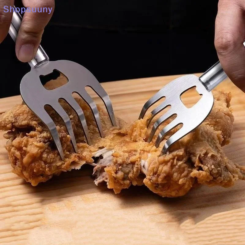 [SU]1Pc Stainless Steel Hand Guard Artifact Anti-cutting Suitable For Kitchen Finger Cutting Vegetable Fork[SU]