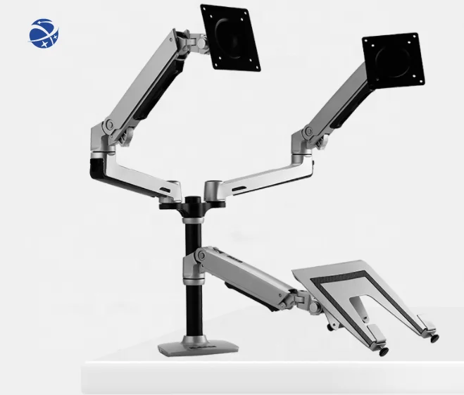 Adjustable Computer Dual Monitor Holder Arm Desk Mount Stand