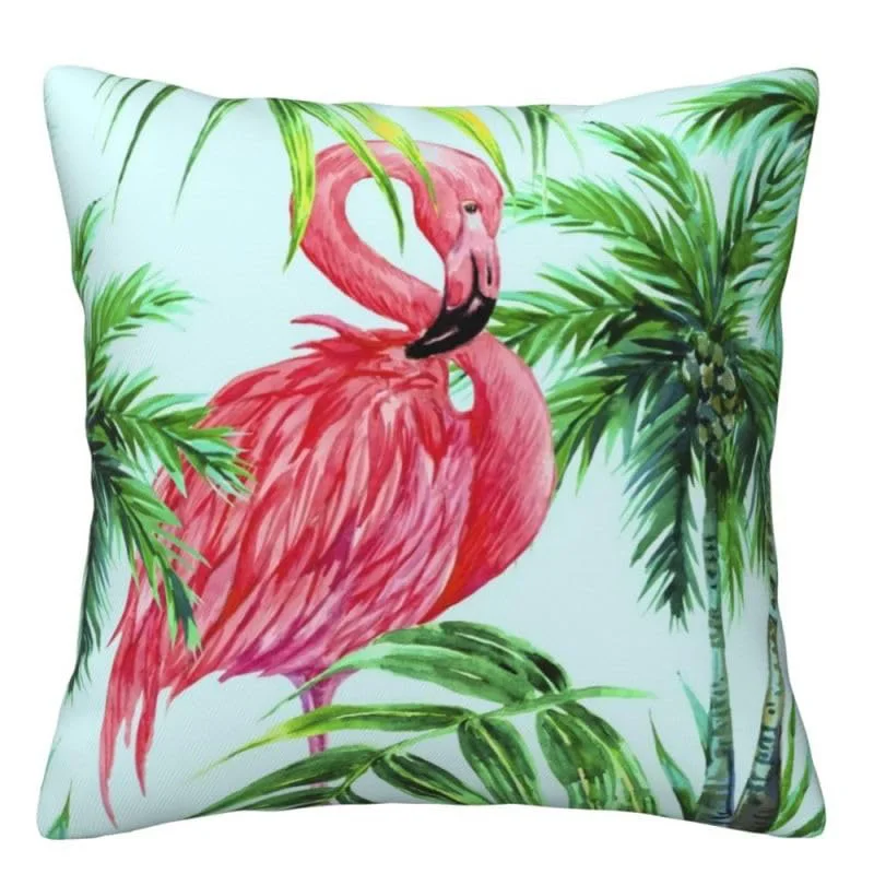 ديكور المنزل طيور النحام في الجنة الاستوائية وسادة تغطي نمط غطاء الوسادة مناسبة لغطاء وسادة السيارة غرفة نوم أريكة