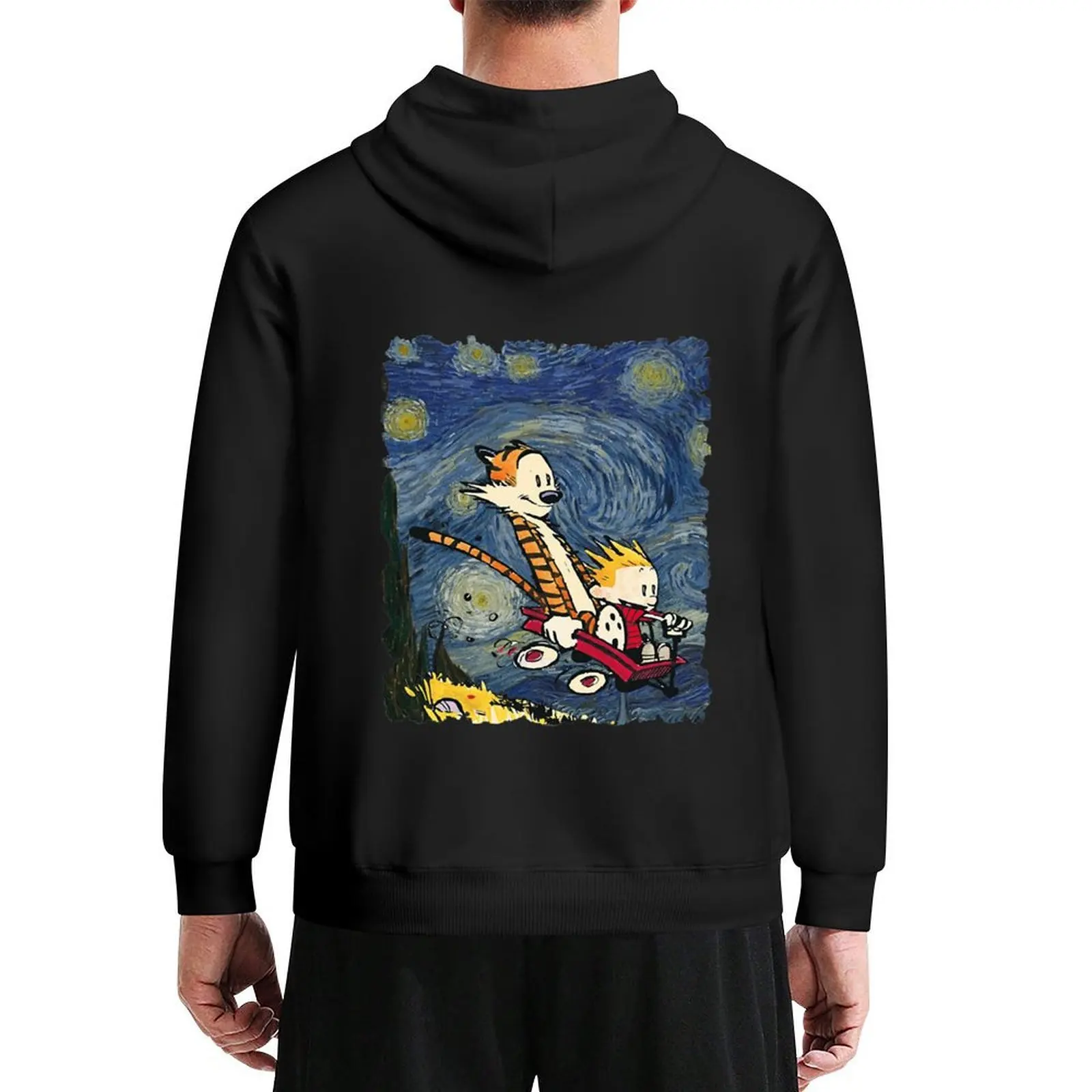 

Calvin and Hobbes stary night Hoodie aesthetic clothing men's clothes winter clothes men clothing hoodie streetwear