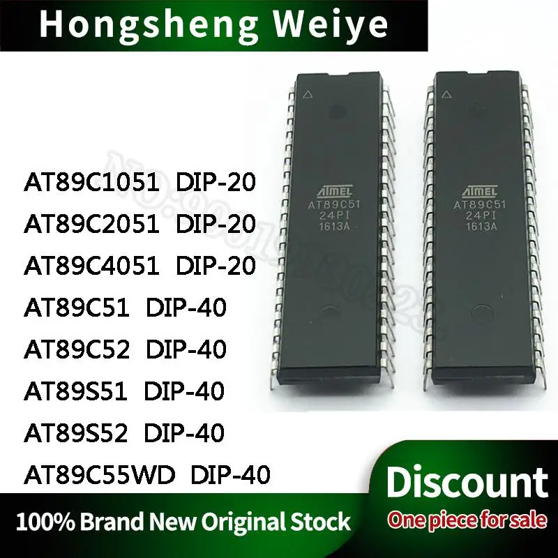 10Pcs New AT89C1051 2051 4051 DIP-20 AT89C51 89C52 89S51 89S52 89C55WD  -24PI 24PU DIP-40 IC Chip In Stock