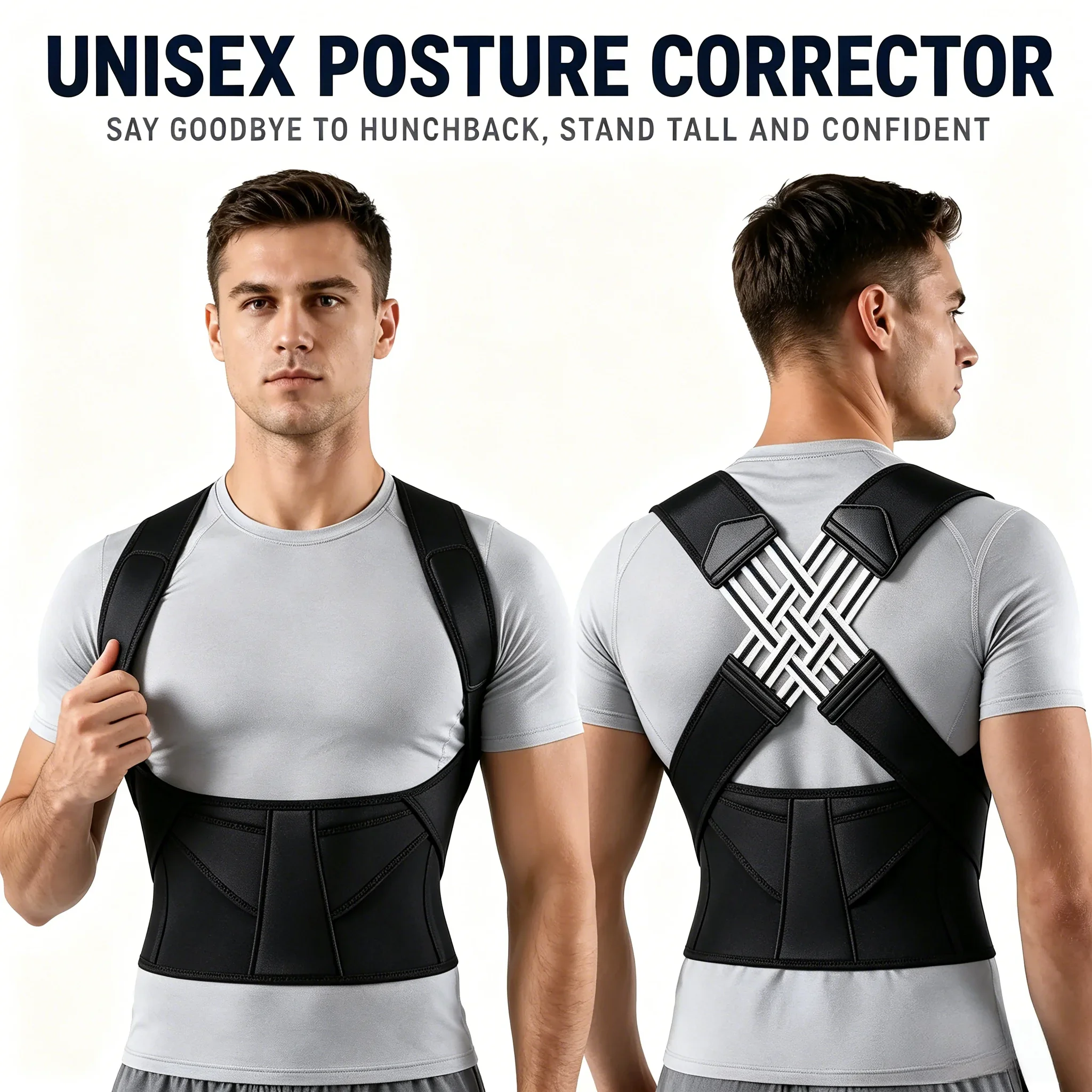 Back Brace Posture Corrector for Women Men Adjustable Lumbar Support Shoulder Posture Brace Improve Posture Back Pain Relief