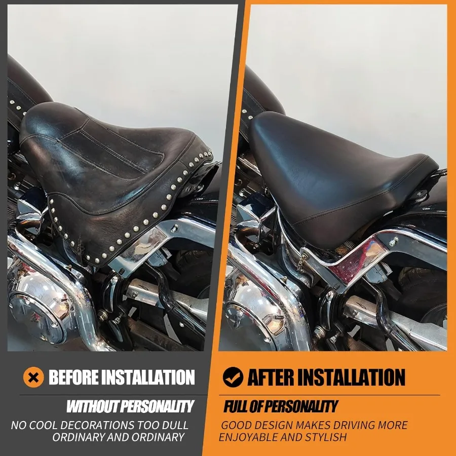 Мотоциклетное переднее кожаное сиденье водителя, сиденье Solo, подходит для Harley Heritage Softail Classic FLSTC Softail Deluxe FLS