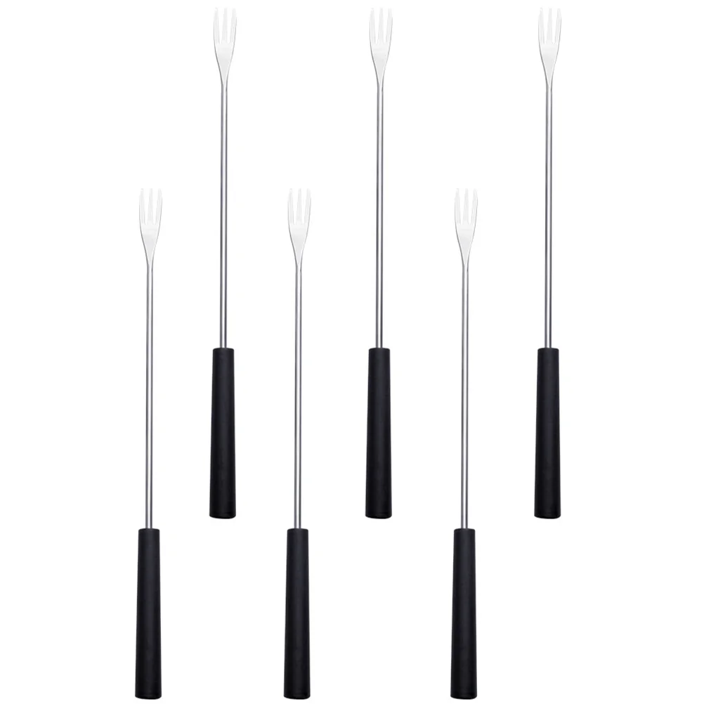 6 Pcs Chocolate Fondue Fork Cheese Forks Helpful Fruit Stainless Steel Cheesecake Candy Household Grill Exquisite Pp