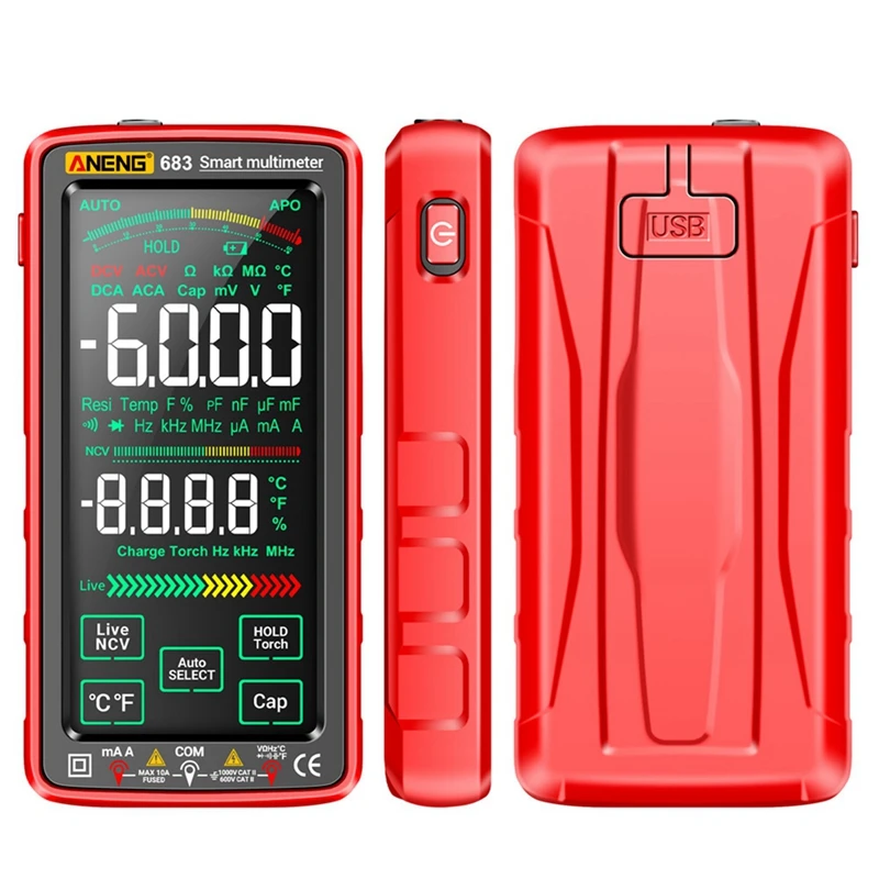 ANENG 683 Smart Multimeter High-End Touch 6000 Counts Multimetro Test Rechargeable Multitester AC/DC Voltage Tester Tool