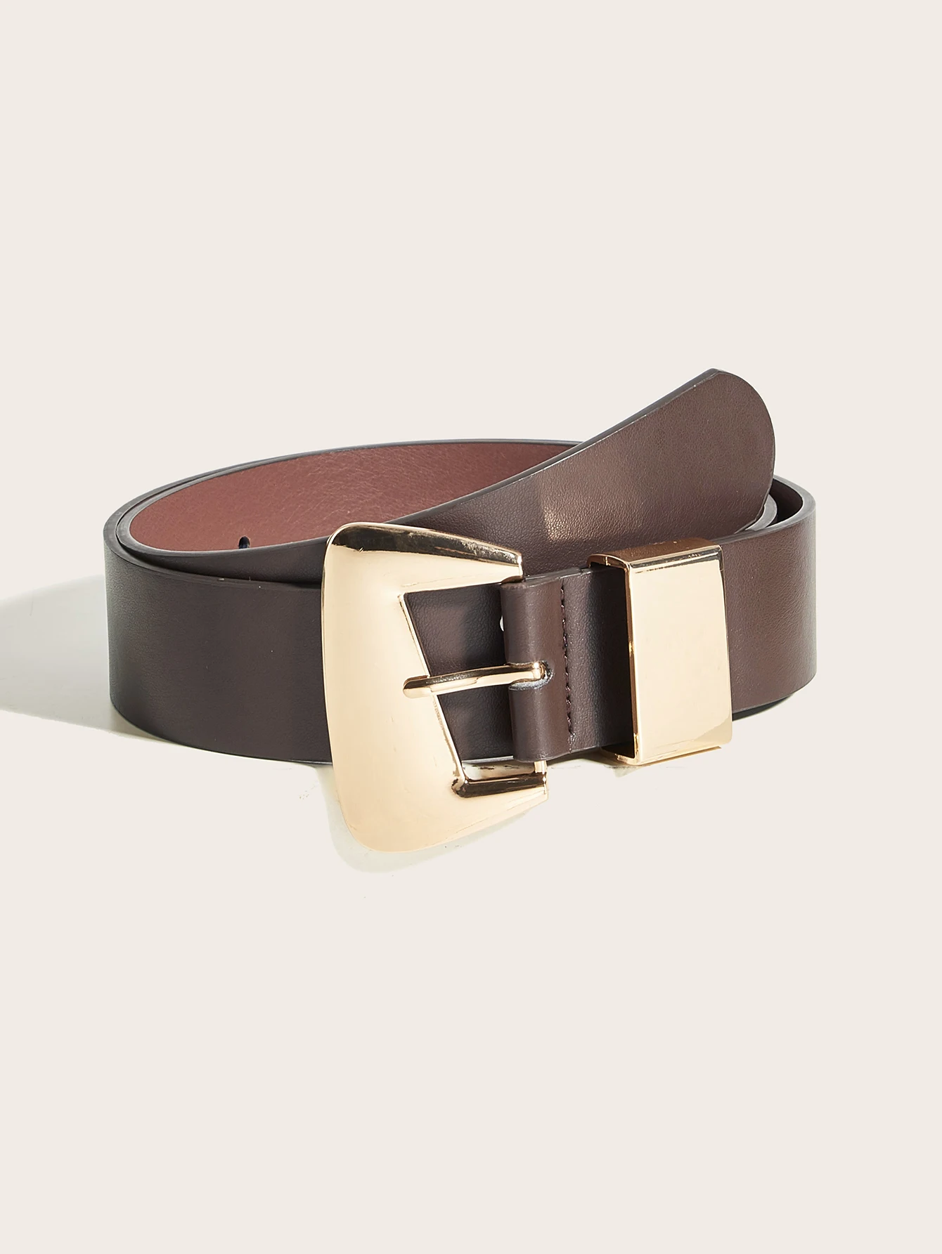 

1Pc Boho Western Style Brown Women's Belt, Vintage Bohemian Irregular Gold Buckle Brown Belt, Y2K Accessories Belts, Belts Y2K, Boho Belt, Western Belt for Women, Chunky Belt, Rodeo, Matching Dresses, Casual Wear, Western Style