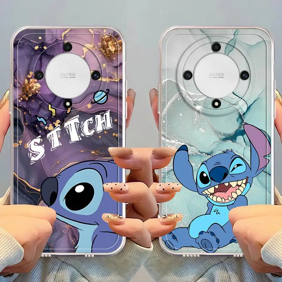 Custodia per telefono per Honor X9b X7b X8a X8 X8b X9a 90 Lite Cover trasparente Disney Stitch Cool