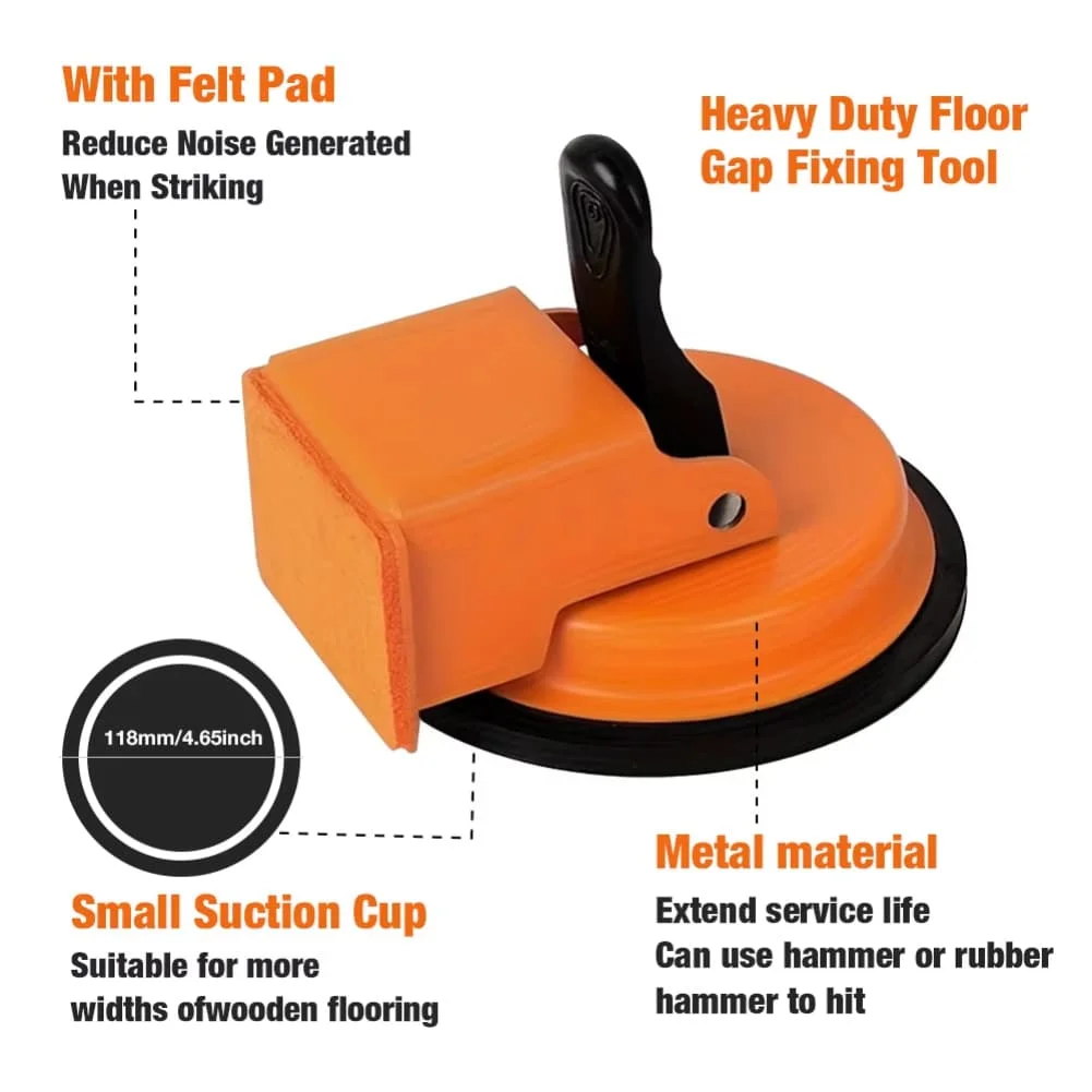 Portable Floor Gap Repair Tool with Suction Cup and Pressure Adjustment for Hardwood Laminate and Vinyl Plank Floors