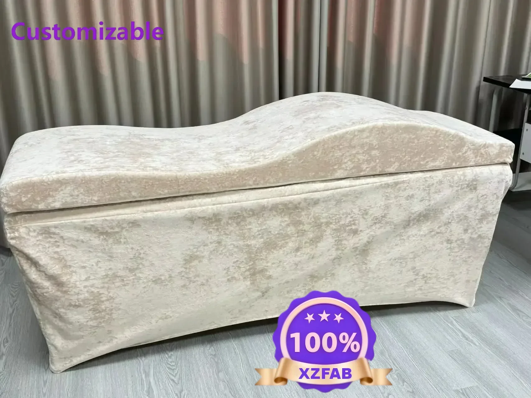 Factory Direct 2026 Nordic Beauty Salon Curved Extension Bed Topper Velvet Massage Table Eyelash Mattress Bed