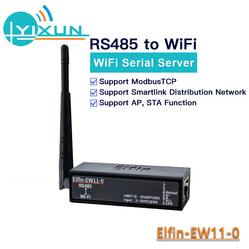 Serial port RS485 RJ45R to wifi serial server module HF Elfin-EW11 Support TCP/IP Telnet Modbus TCP Protocol data transfer DTU