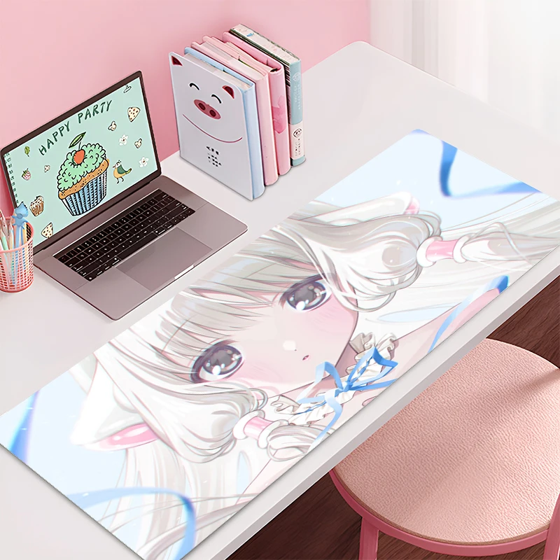 Mousepad Large C-chobits Chii Gaming Keyboard Gamer Non-Slip Mouse Pad on The Table Desk Mat coaster PC carpet Anime Mouse Mats