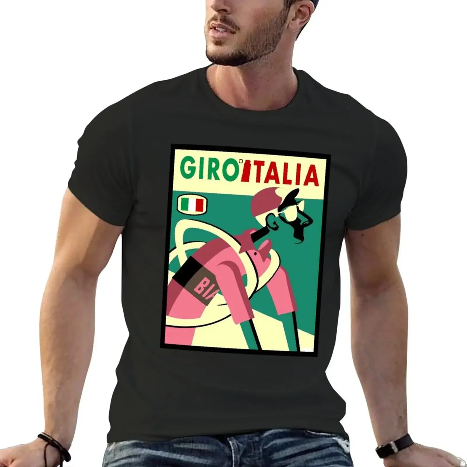 

GIRO D ITALIA : Abstract Whimsical Bicycle Racing Print T-Shirt blue archive anime graphic tee shirt oversized t shirts for men