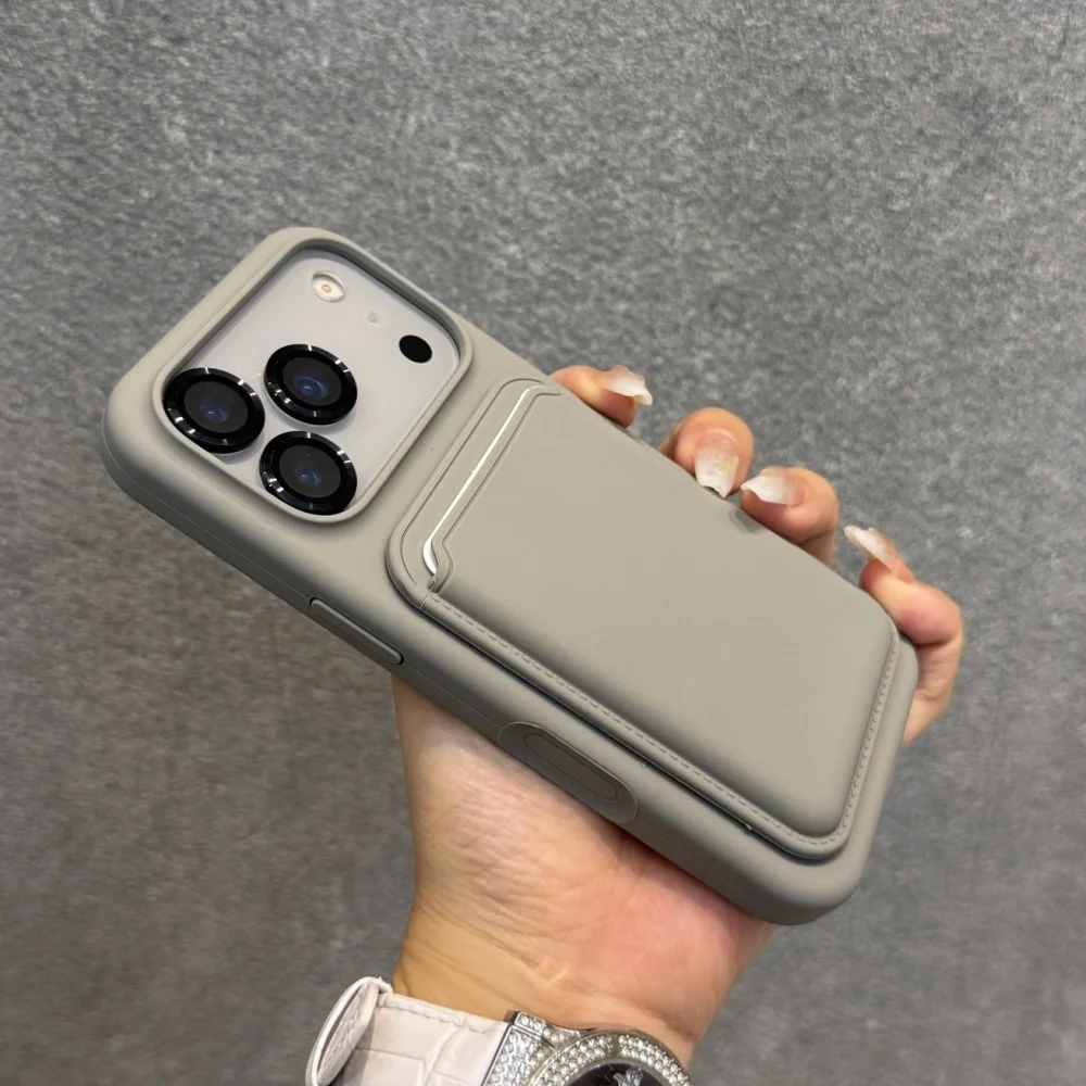 Flüssiges Silikon Magnetisch für MagSafe Brieftaschen-Slot-Kartenhalter-Hülle für iPhone 18 17 Air 16 15 14 13 12 Pro Max Weiche Stoßfänger-Abdeckung – Detail 9