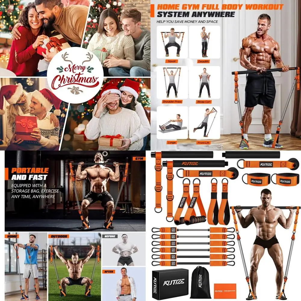 

Portable Pilates Bar Kit with ResiBands - Heavy-Duty Exercise Equipment for Total Body Workout at Home