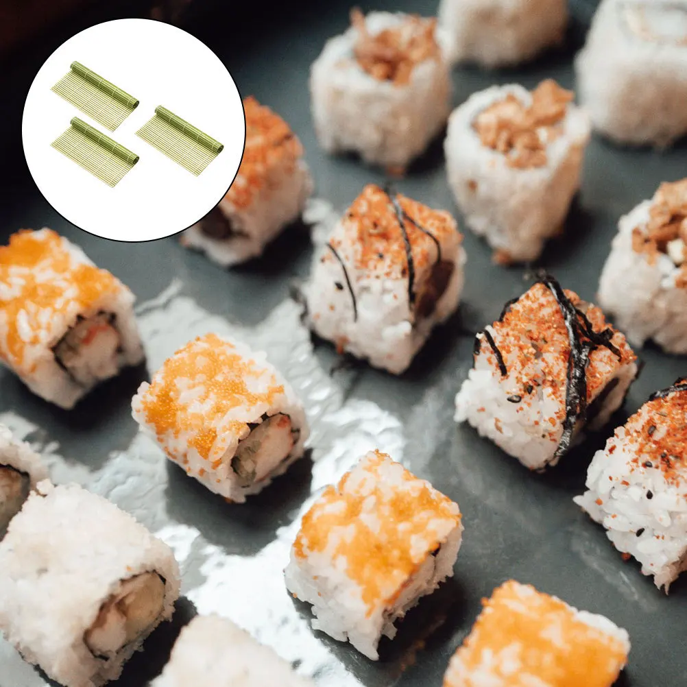 

3Pcs Sushi Making Mats Bamboo Rollers Non Deformable Gift Idea for Japanese Food Lovers and Home Chefs Sushi Rolling Mat