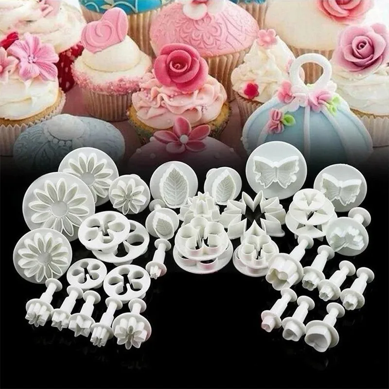 

33Pcs/Set Sugarcraft Fondant Cake Decorating Fondant Icing Plunger Cutters Mold Cake Decorating Tools Kitchen Accessories