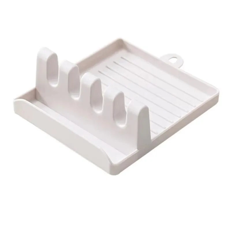 Kitchen Utensil Holder Spoon Fork Spatula Rack Shelf Organizer Plastic Chopsticks Caddy Non Slip Countertop Drainer Professional