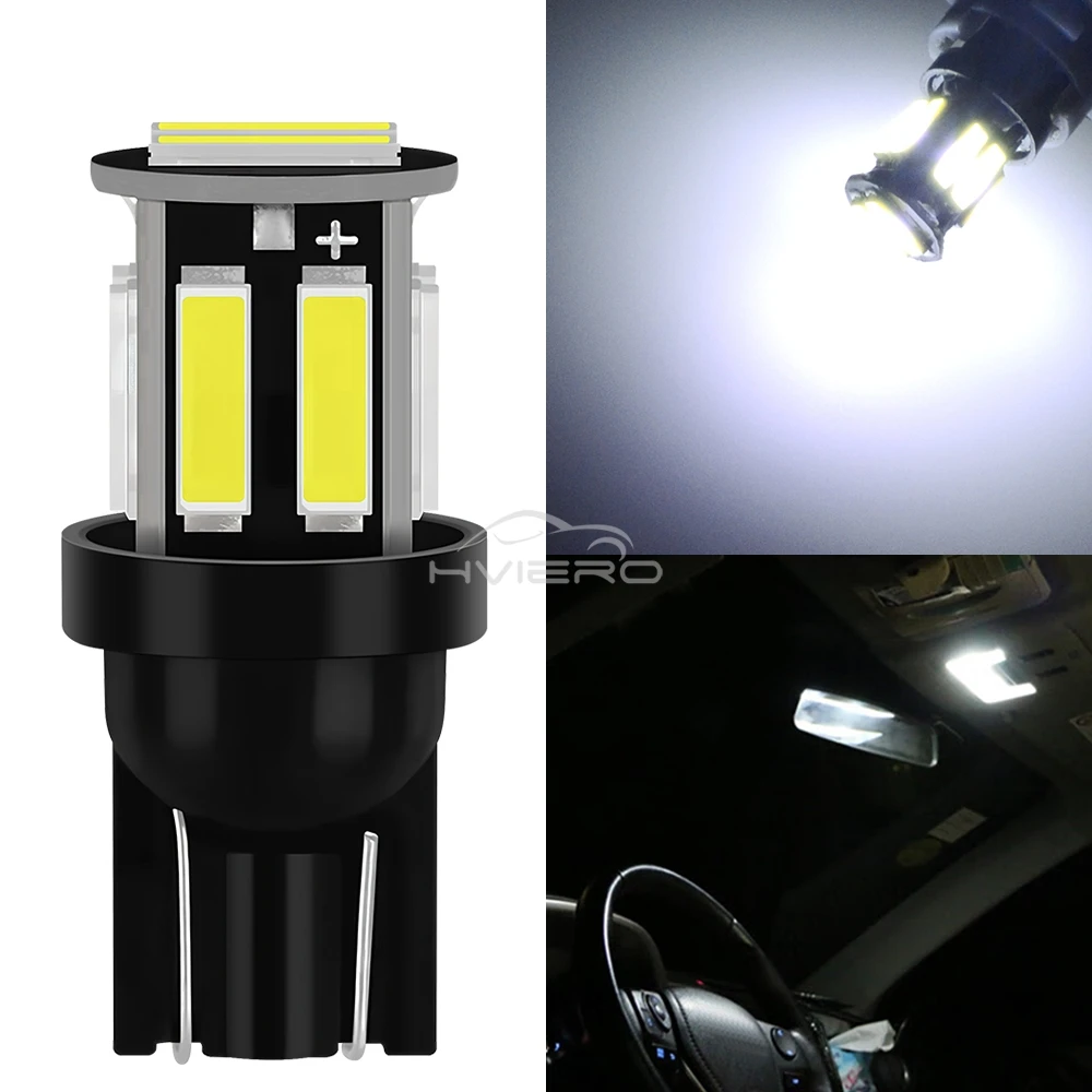 2/4/10X T10 COB 10Led 7020 Auto Night LED 194 168 Wedge Replacement Reverse Instrument Panel Lamp White Blue Bulbs for Lighting