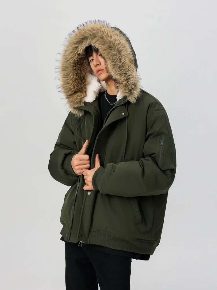 

Утепленная парка с капюшоном и большим меховым воротником, рабочая хлопковая куртка, мужская зимняя военная рабочая одежда, пальто