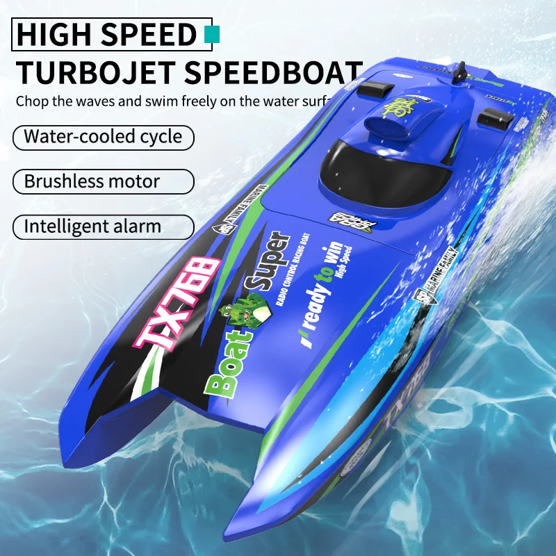 

Brushless RC Boat 30km/h 2.4G Full Proportional High Speed Jet Speedboat Water Cooling Waterproof RC Ship Toys for Children's